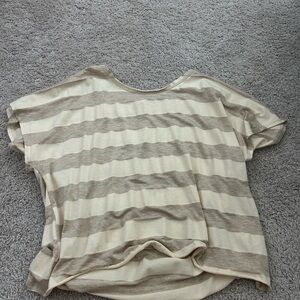 Altar'd State Cream Boxy Short Sleeve Tee